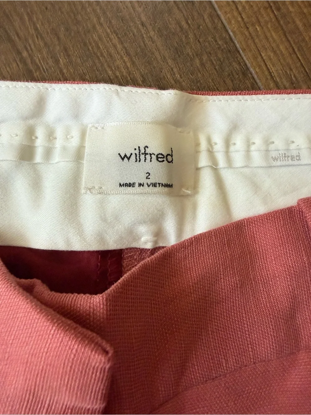 Wilfred Aritzia Pink Linen Lyocell Wide Leg Pants Women’s Size 2 High Rise